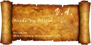 Vozáry Alina névjegykártya